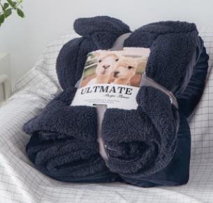 Manufacturer sells double-decker lamb wool blanket in pure color and thick flannel as gift for children''s double-sided blanket in winter